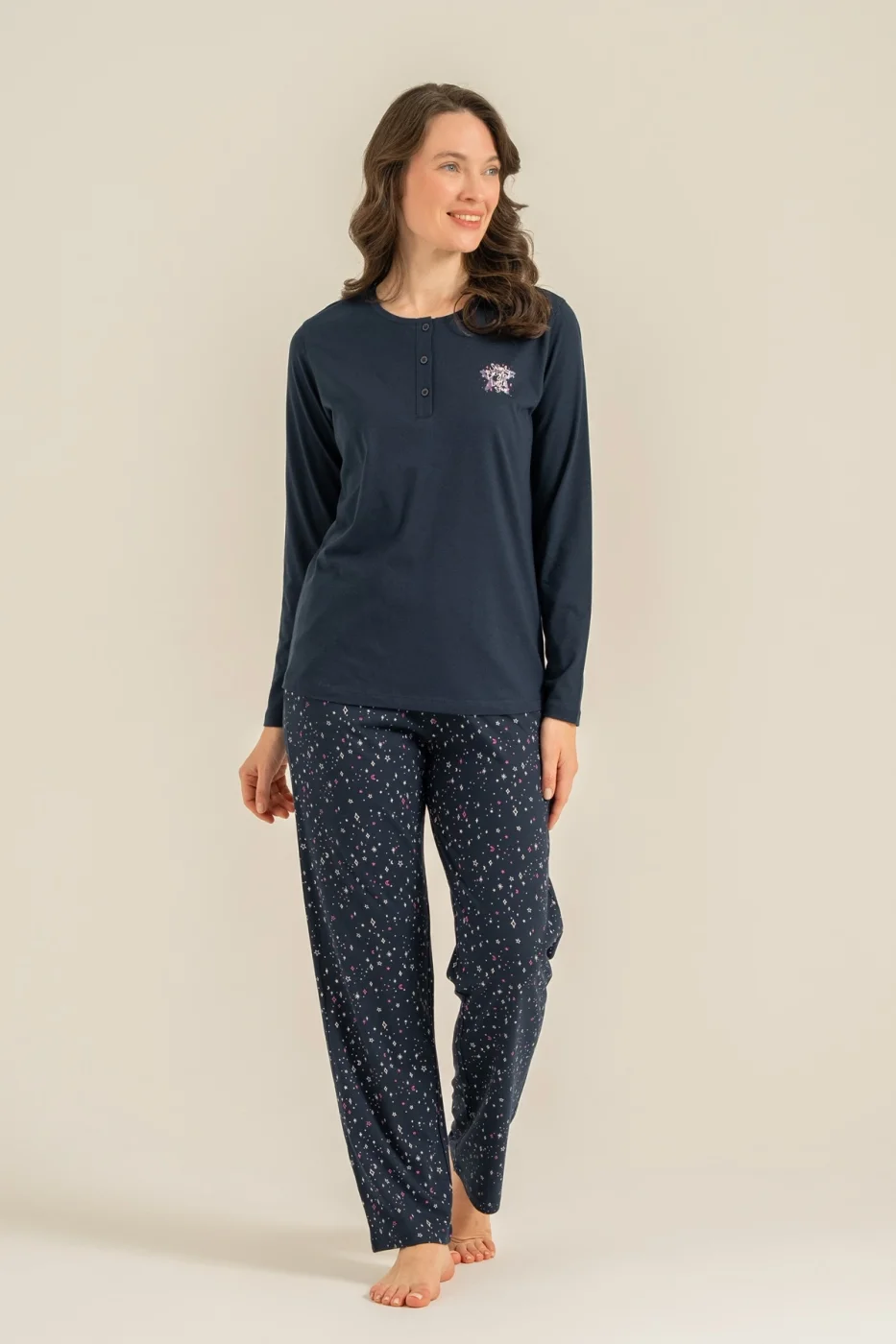 Arnetta Ar3775-S Kadın Uzun Kollu Pijama Takım görsel 2