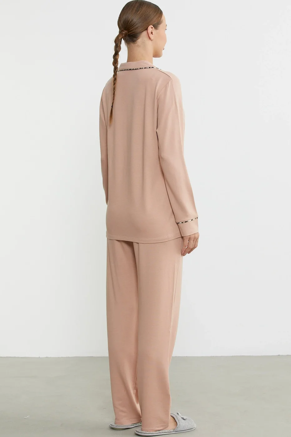 Sementa 76444 Düz Renk Gömlek Model Pijama Takım görsel 6