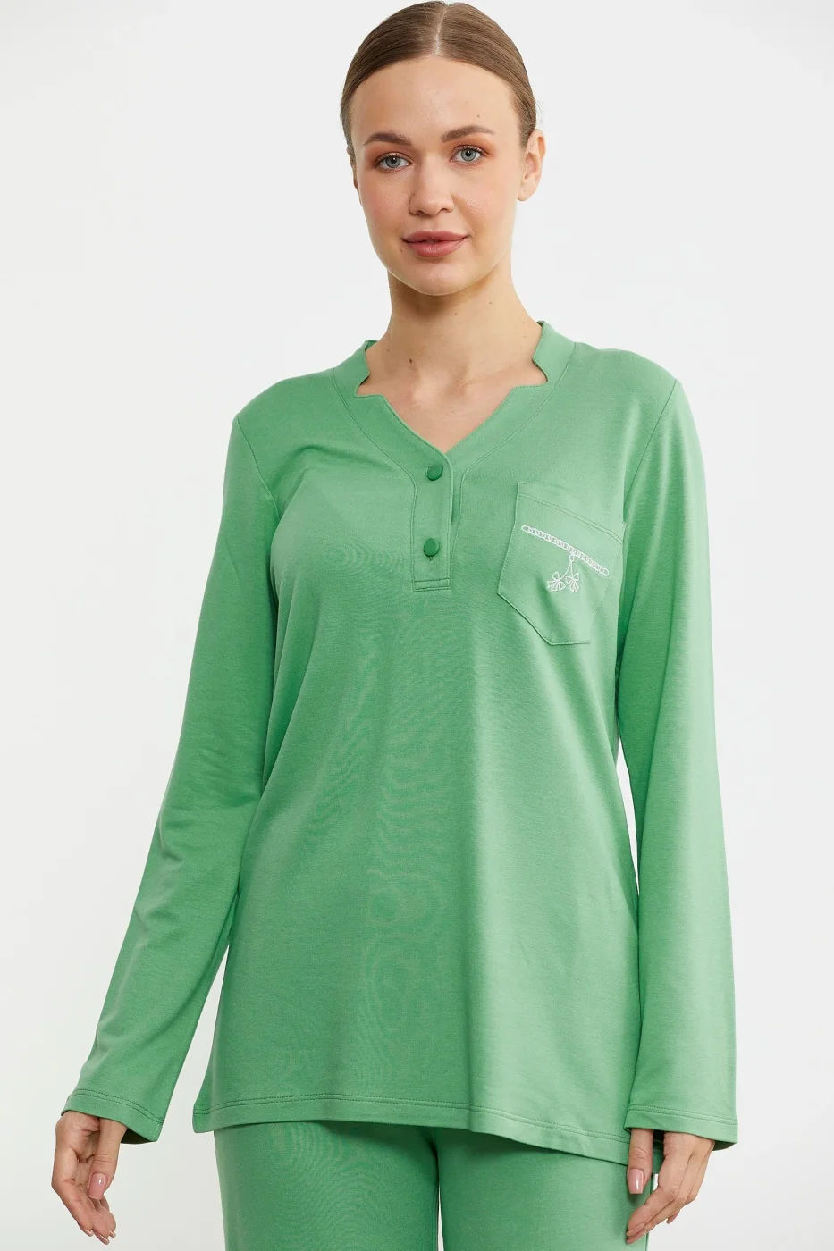Sementa 76438 Yarım Düğmeli Cep Detaylı Pijama Takım görsel 5