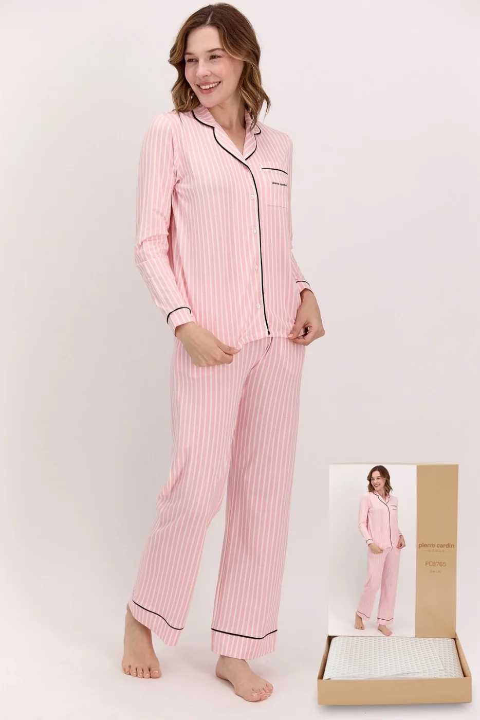 Pierre Cardin 8765-S Kadın Uzun Kol Pijama Takımı