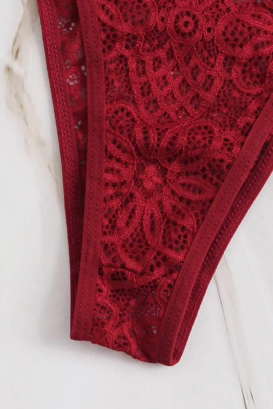 Kadın Bordo Özel Seksi Sütyen Külot Takımı görsel 5