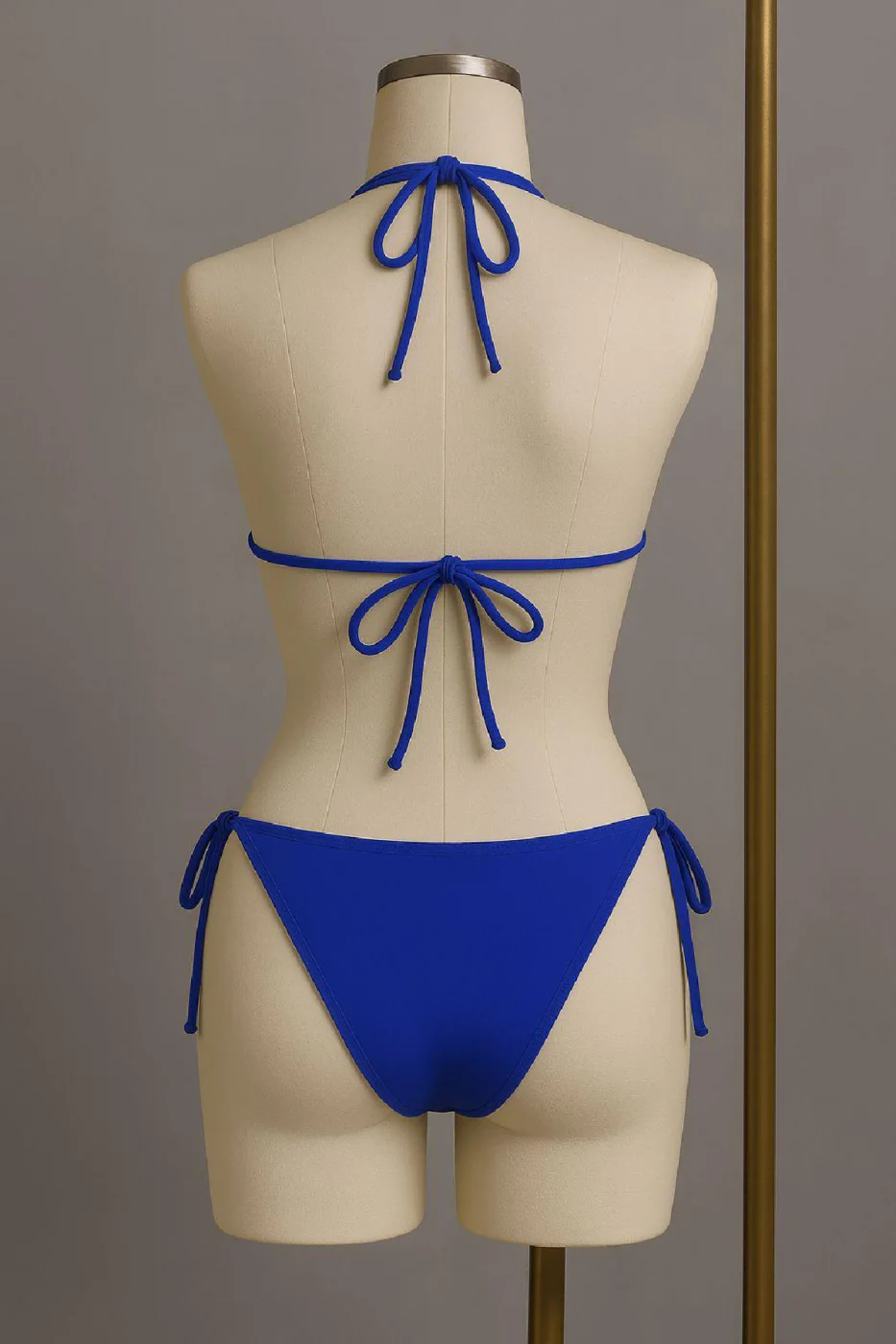 Kadın Mavi Yandan ve Boyundan Bağlamalı Bikini Mayo Takımı görsel 3