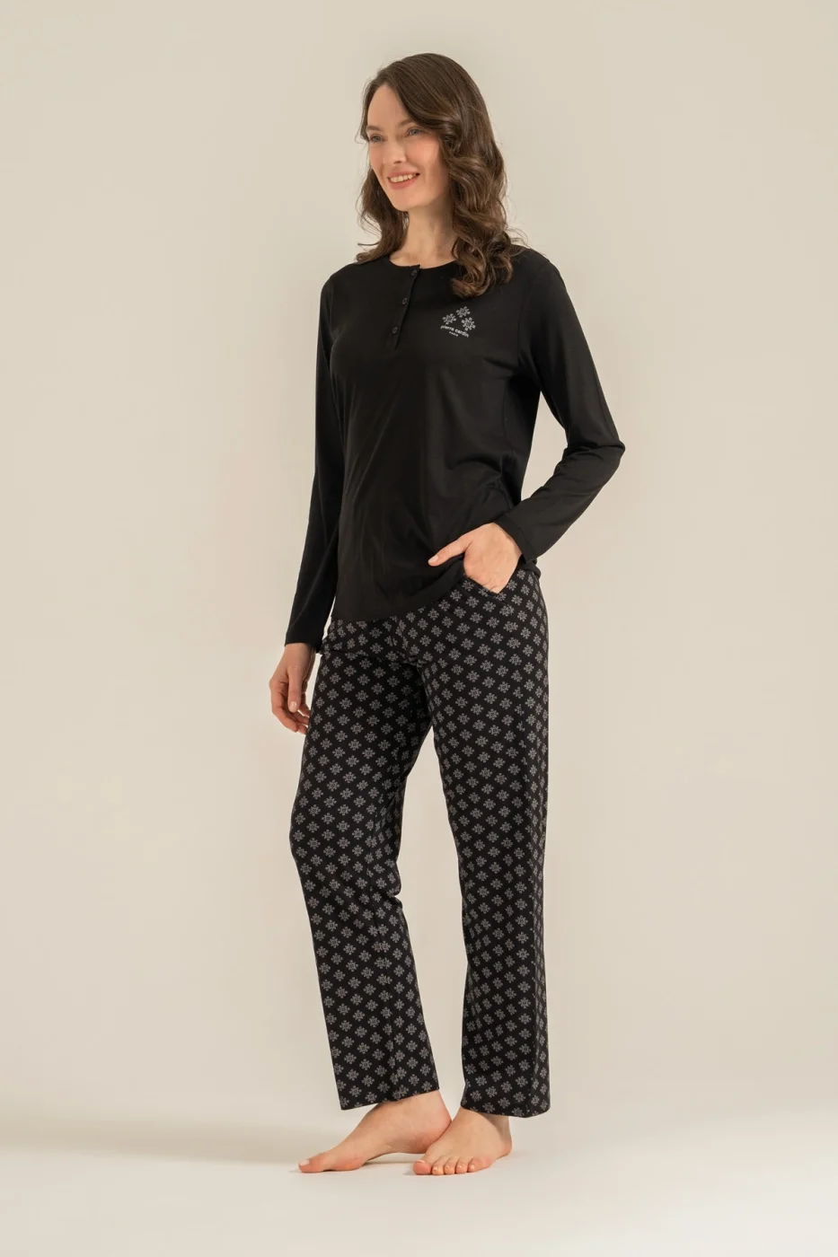 Pierre Cardin Pc9289-X Kadın Uzun Kollu Pijama Takımı görsel 2