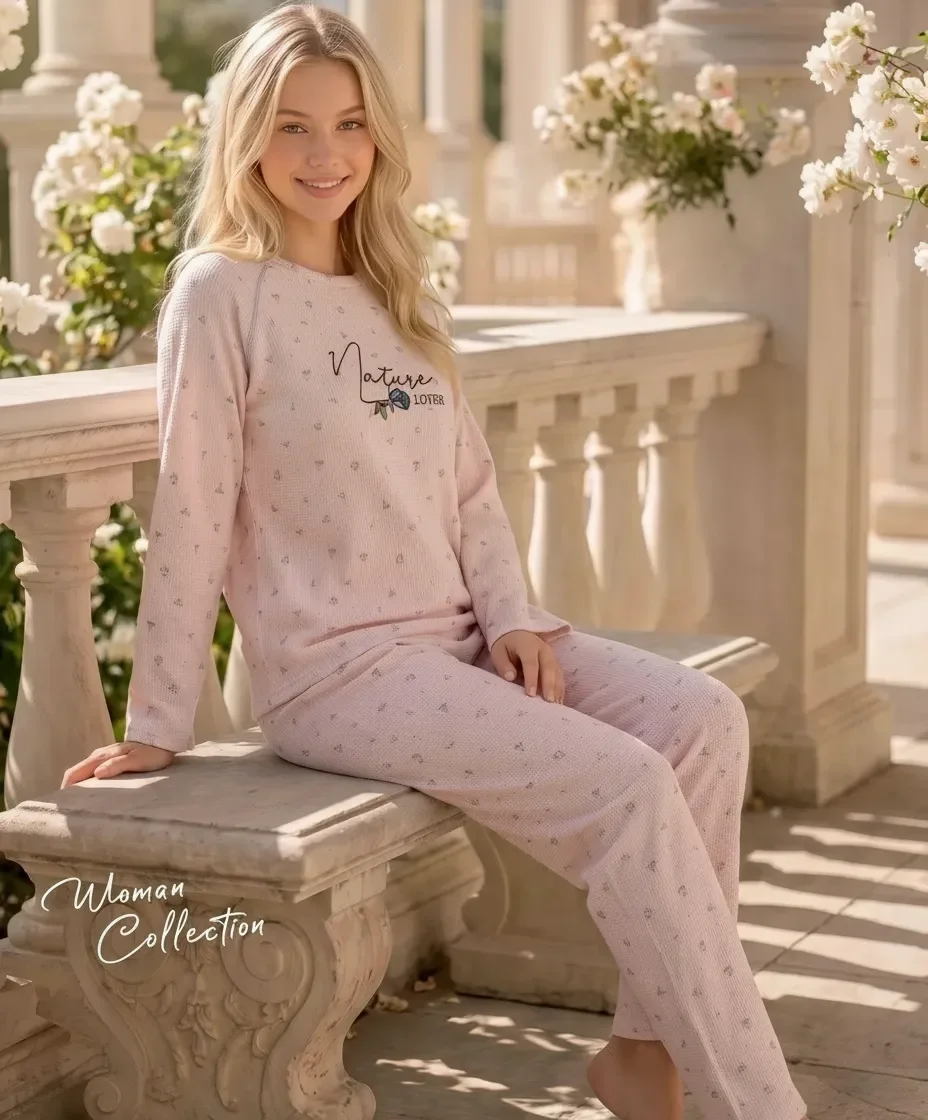 Boyraz VF-02784 Kadın Waffle Kumaş Pijama Takımı