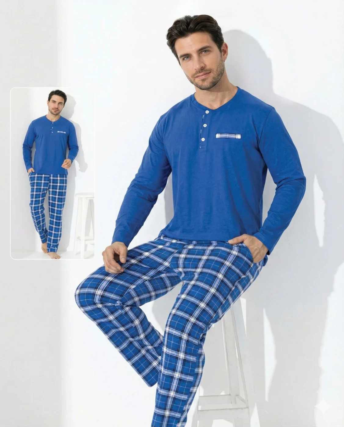 Boyraz 0645 Erkek Uzun Kol Penye Pijama Takımı