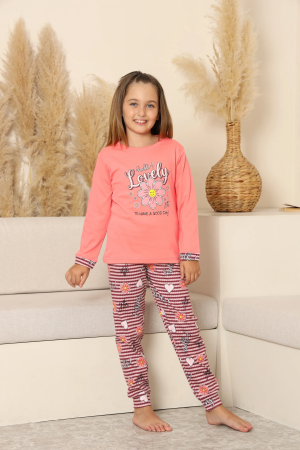 Kapitex 8219 Kız Çocuk Uzun Kol Pijama Takımı