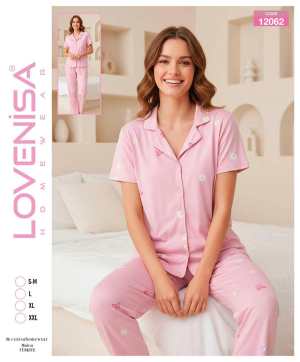 Lovenisa 12062 Kadın Milan Düğmeli Pijama Takımı