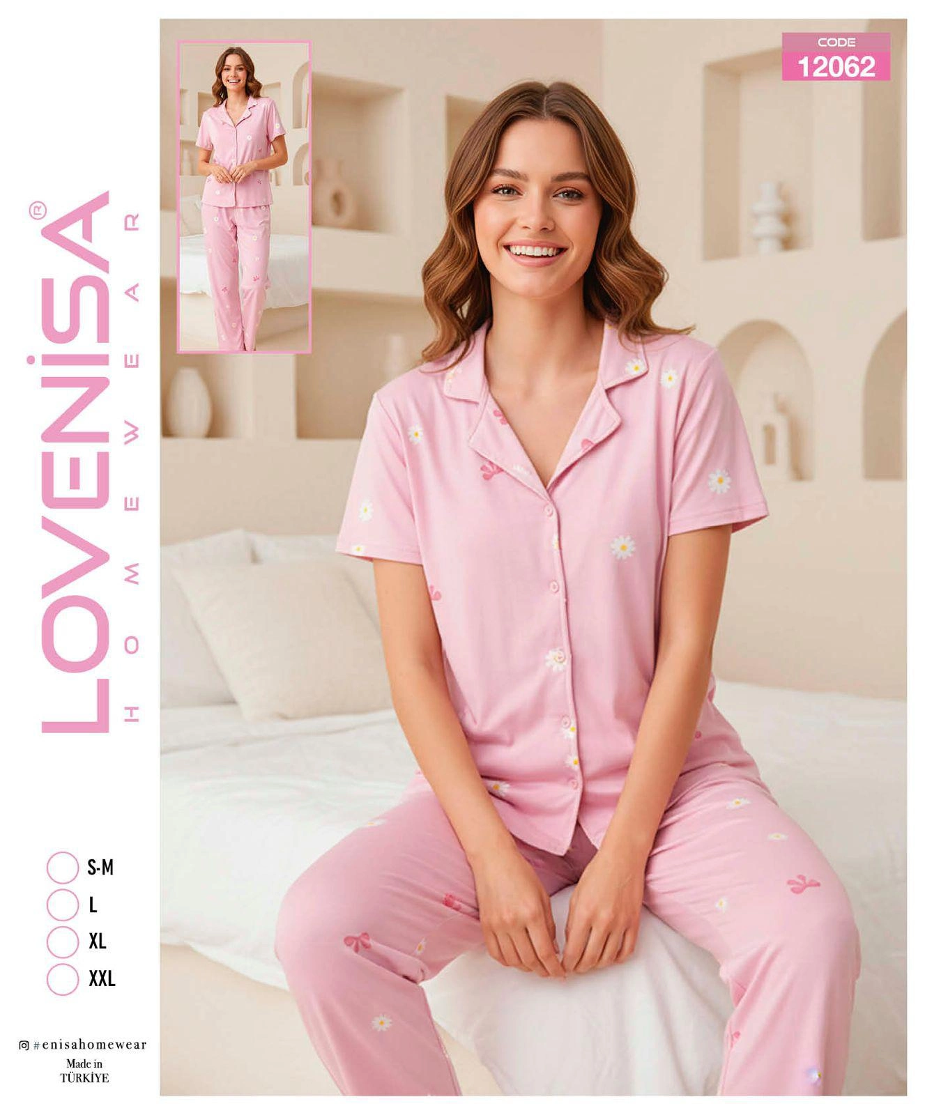 Lovenisa 12062 Kadın Milan Düğmeli Pijama Takımı