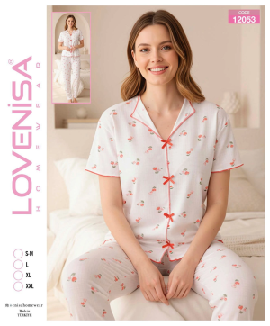 Lovenisa 12053 Kadın Kaşkorse Düğmeli Pijama Takımı