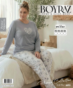 Boyraz BPS-01821 Kadın Battal Uzun Kollu Pijama Takımı