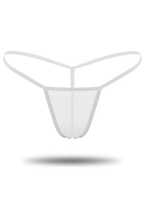 Beyaz Transparan Tül String Tanga TM0368