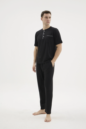 Kocabey BKK-26404 Battal Midi Yaka Pijama Takımı