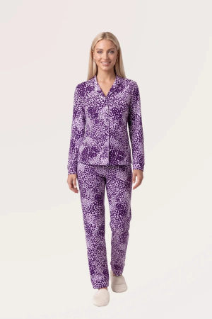 Pjs 30195 Kadın Önden Düğmeli Uzun Kol Pijama Takımı